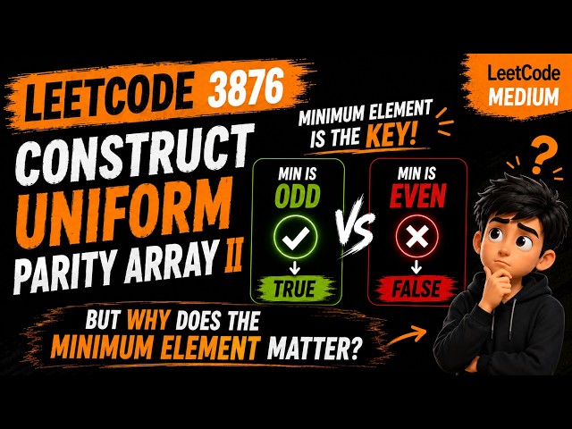 LeetCode 3876: Construct Uniform Parity Array II | Why the Smallest Number Key Holds the Answer!