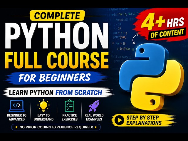 Python Full Course for Beginners (2026) | Learn Python from Scratch | Complete Tutorial