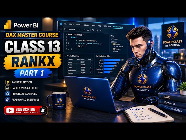 DAX Master Course Class 13 | RANKX Part 1 | RANKX Function Explained | Power BI DAX Tutorial