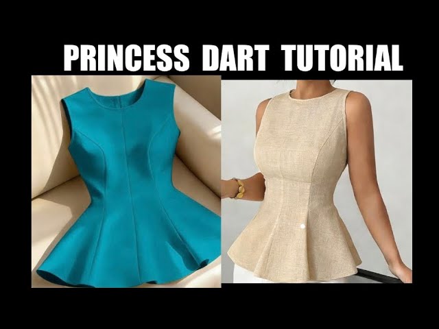 How to cut a princess dart bustier /Easy pattern drafting Tutorial (beginner friendly).
