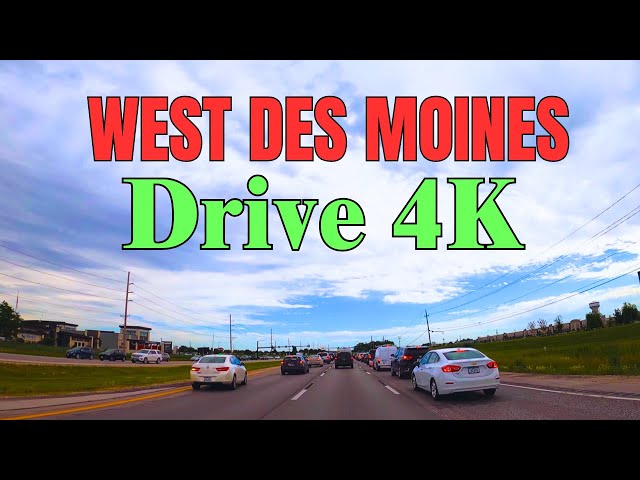 4K Highway Driving Tour | West Des Moines | Iowa | USA | Beautiful Parks | 2024