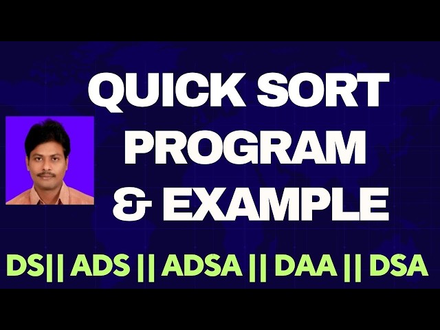 Quick Sort Program || Quick Sort || Quick Sort example || Quick Sort Program in C || Sorting || ADS