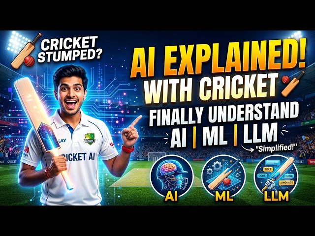 AI Explained with Cricket 🏏 | Finally Understand AI, ML & LLM!