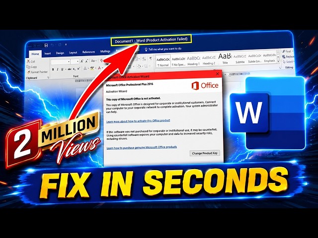 Fix Product Activation Failed in Microsoft Word | How To Solve MS Word Product Activation Failed