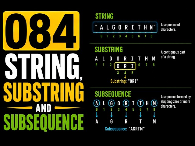 084 | String, Substring and Subsquence