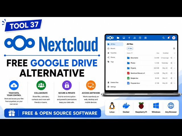 Tool 37 - Nextcloud: Free Google Drive Alternative | Free & Open Source Software | Uplatz