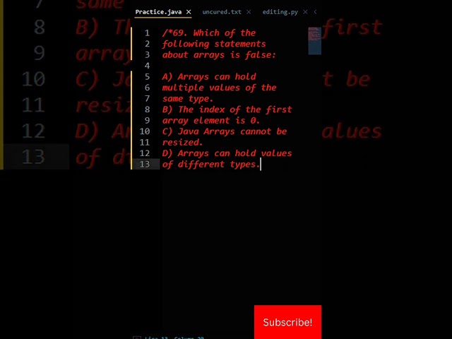 2023 AP Computer Science A MCQ 69 #apcsa #apcs #java #shorts