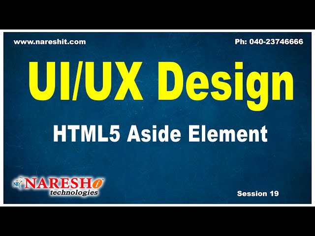 Session:20 | HTML5 Aside Element | UI/UX Tutorial | UI Technologies Training