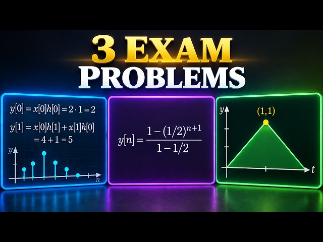 Convolution signals and systems(Convolution Solved: 3 Exam Problems solved)#convolution #LTI systems