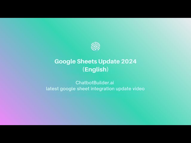 Google Sheets Integration Update (English)