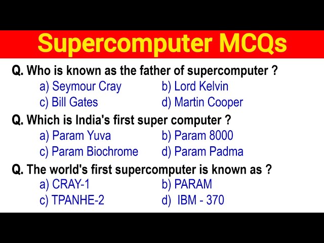 Supercomputer MCQs for All Competitive Exams