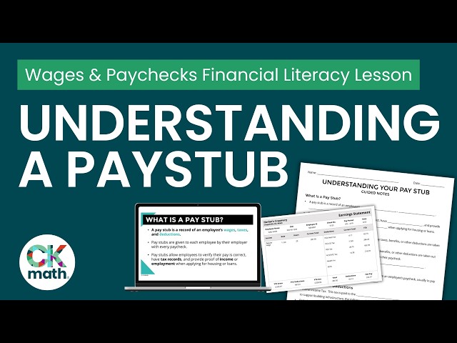 Understanding Your Paycheck Financial Literacy Lesson | Pay Stub Personal Finance Lesson
