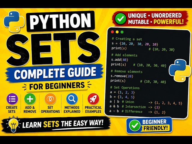 Python Sets Explained | Set Methods & Operations with Examples