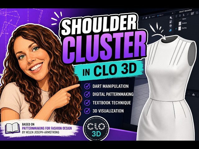 Shoulder Cluster Patternmaking in CLO 3D | Patternmaking for Fashion Design Tutorial