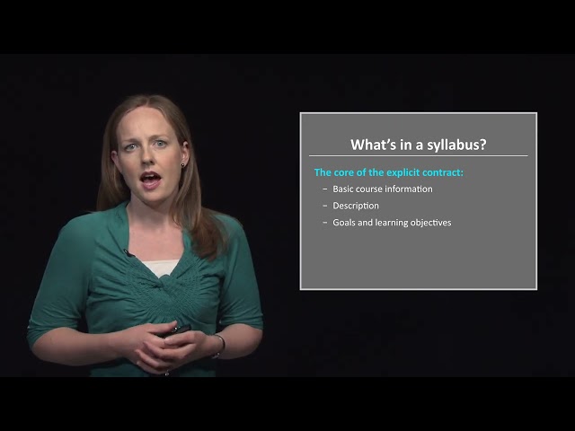 Constructing a Syllabus, Designing a Course and Constructing a Syllabus