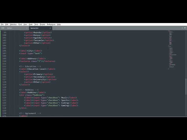 thats what wecall Regstration Form