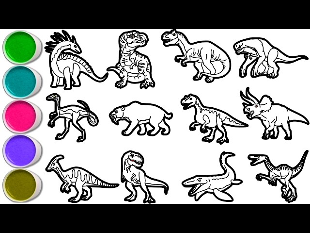 Draw 12 Amazing Dinosaurs & Prehistoric Creatures Step by Step! Amargasaurus, T Rex, Allosaurus