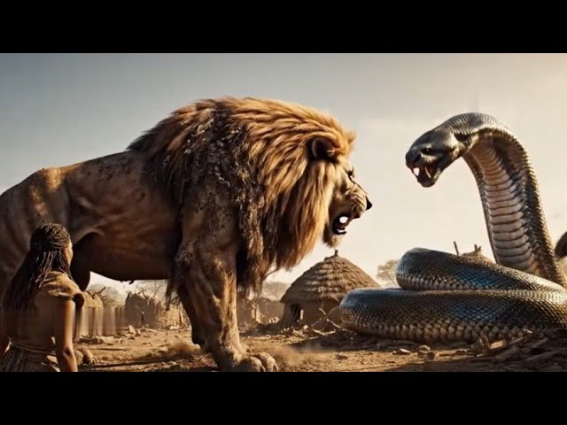 Giant python terrorizes citizens, angry lion king