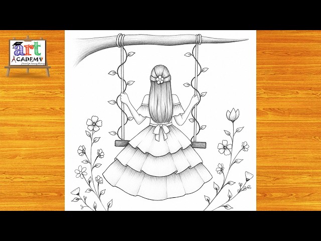 How to draw a cute Girl with Butterflies -Pencil sketch || Drawing easy for beginner || Girl drawing