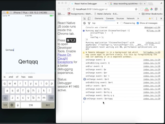 A reproduction of a possible bug with Chinese input method and the TextInput in React Native