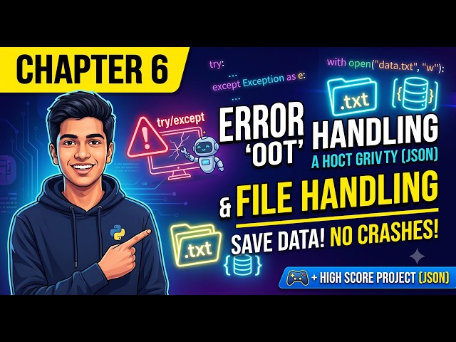 Prevent Code Crashes! 🛑 | Python Error Handling & File Handling | Chapter 6