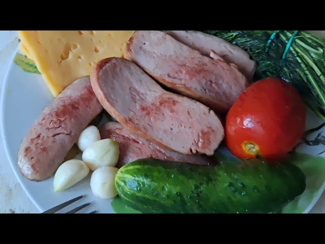 Meat platter with greens