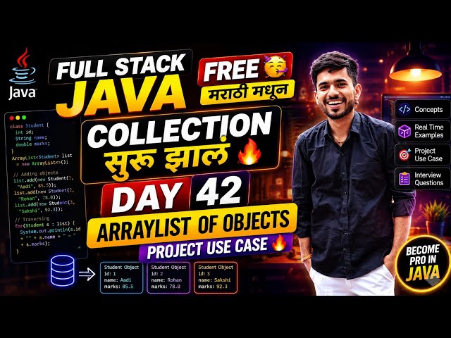 Full Stack Java Free 🥳 | ArrayList Objects | LIVE Project | aadiandjava 2.0