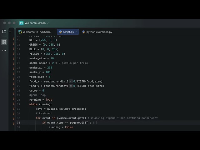 The Snake Game : Python live tutorial step by step