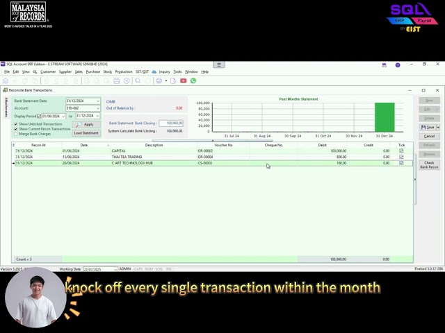 📊 SQL Accounting Tutorial Part 5: How to Do Bank Reconciliation (Manual Way)