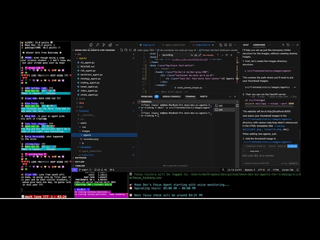 Moon Dev Builds AI Agent Websites With Tailwind & Vercel (Full Guide)