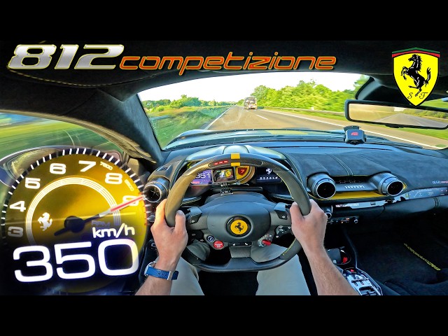 350KM/H FERRARI 812 COMPETIZIONE // TOP SPEED POV on AUTOBAHN