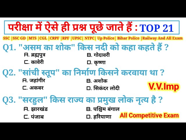 TOP 21Q. Simple Gk Questions | Gk Classes |Gk in hindi | General knowledge |railway, ssc, ssc gd