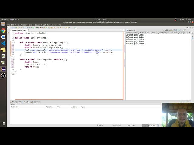 Pemrograman Java: Method Bagian 03 - Method dengan return value
