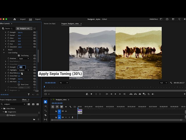 How to Create a Vintage Film Look  with Realgrain Video