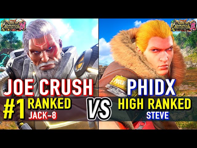 T8 🔥 JOE CRUSH (#1 Ranked Jack-8) vs PHIDX (Steve) 🔥 Tekken 8 High Level Gameplay