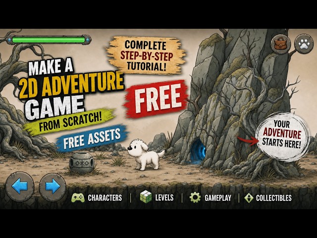 Create a 2D Adventure Game for FREE in GDevelop (No Coding Beginner Tutorial)  #GameDev #IndieGame