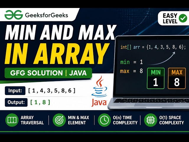 Min and Max in Array | GeeksforGeeks Solution in Java | GFG DSA Problem