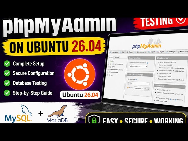 phpMyAdmin Setup on Ubuntu 26.04 + MySQL/MariaDB Testing | Step-by-Step Tutorial