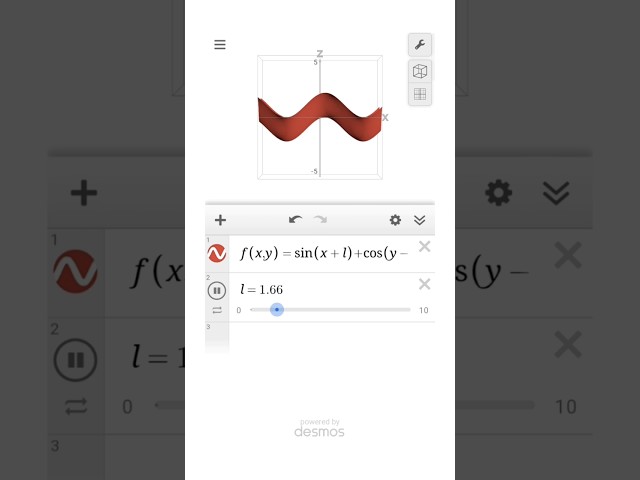 3d waves in desmos graphing calculator #desmos #math #animation #mathematics #mathanimation #graph