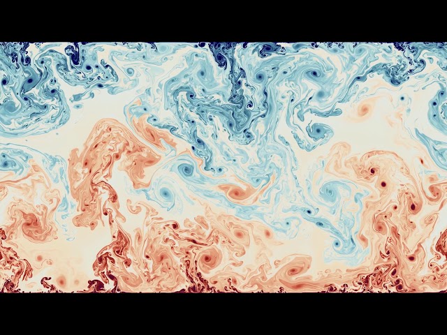 Simulation of Rayleigh Benard convection at Ra = 1e13 (very high Rayleigh number)