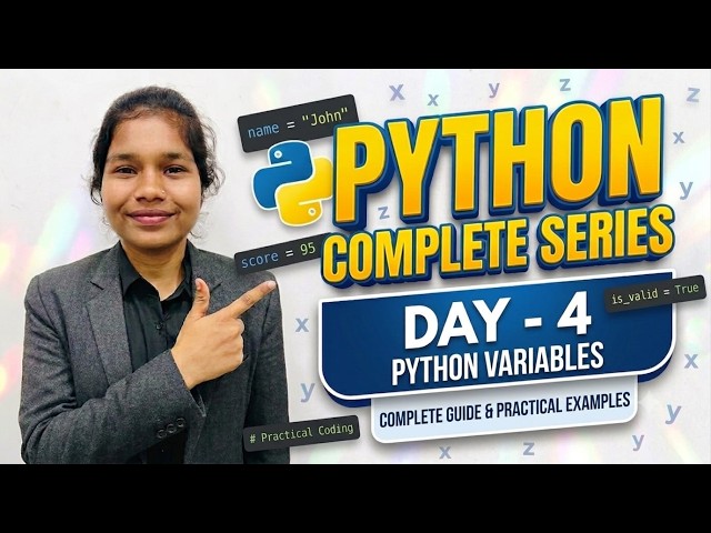 Day-4|COMPLETE PYTHON SERIES|VARIABLES|With Practical Questions