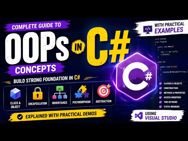 C# OOPs Concepts Tutorial | Object Oriented Programming in C# | Classes, Inheritance & Polymorphism