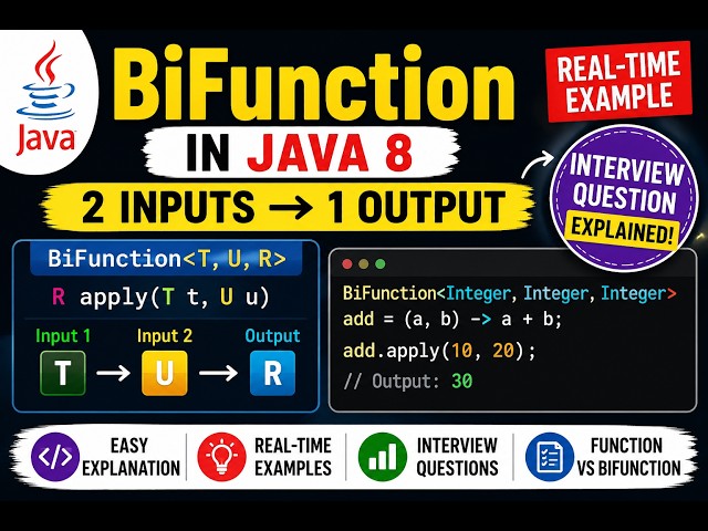 BiFunction in Java 8 Explained with Real-Time Example in Tamil