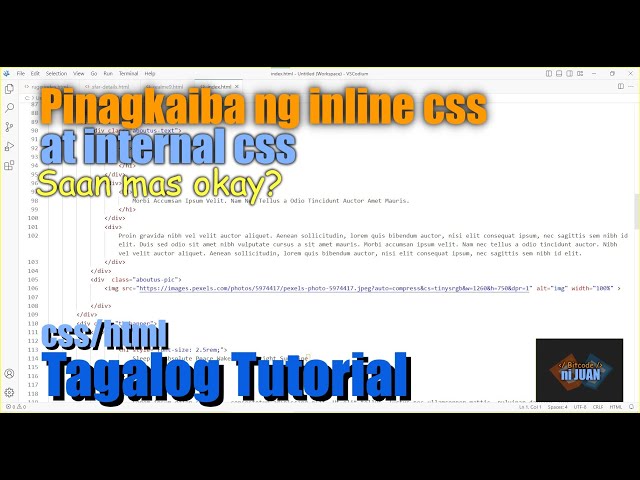 Pinagkaiba ng inline style at internal css - CSS/HTML Tutorial (Tagalog)