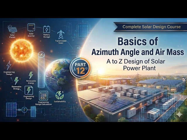 A to Z Design of Solar Power Plant | Part 12 | Basics of Azimuth Angle and Air Mass