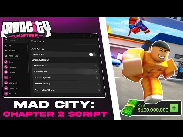 NEW! Roblox Mad City CH2 OP Script (2026) AUTOFARM, SILENT AIM, AUTOARREST