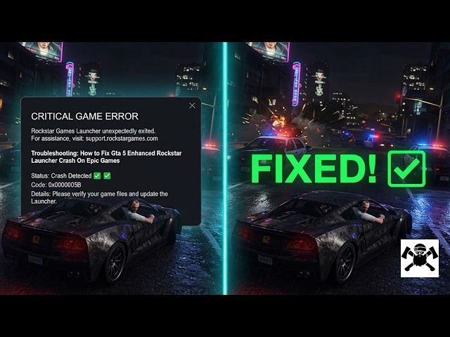 How to Fix Gta 5 Enhanced Rockstar Launcher Crash On Epic Games ✅