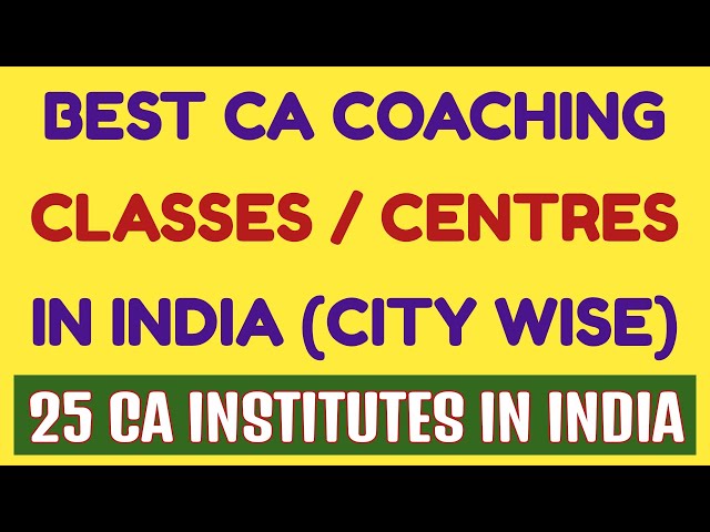 Best CA coaching classes in India | Best CA coaching centers in India | CA