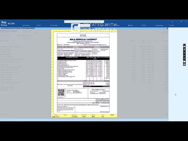 Tally Invoice Format 1