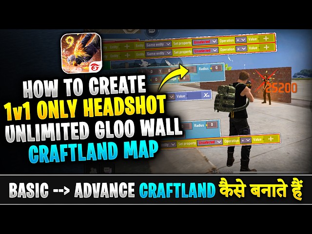 How To Create 1v1 Only Headshot Craftland In Free Fire | Create / Make Unlimited Gloo Wall Craftland
